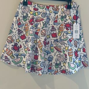 NWT Classic Prep Colorful Nautical Print Skirt